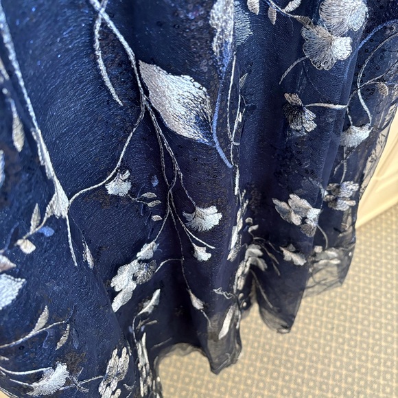 Rickie Freeman for Teri Jon Women's Dress, size 12, blue, floral, sequin - Picture 6 of 12